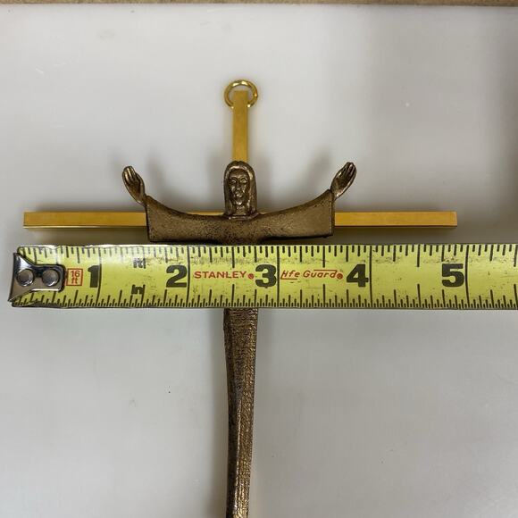 Vintage Jesus Christ Processional Crucifix Cross Religious Wall Hanging 10” Tall - Picture 8 of 9